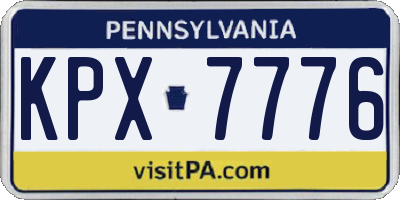 PA license plate KPX7776