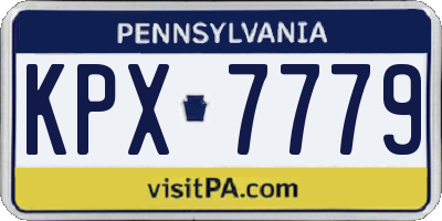 PA license plate KPX7779