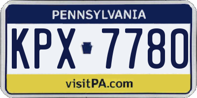 PA license plate KPX7780