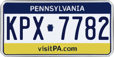 PA license plate KPX7782