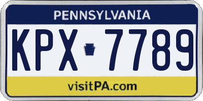 PA license plate KPX7789