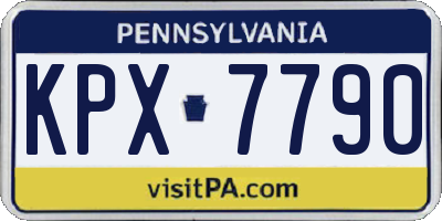 PA license plate KPX7790