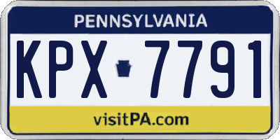 PA license plate KPX7791