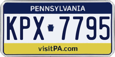 PA license plate KPX7795