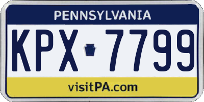PA license plate KPX7799