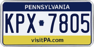 PA license plate KPX7805