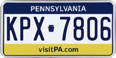PA license plate KPX7806