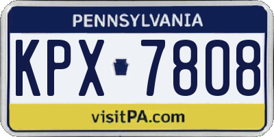 PA license plate KPX7808