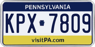 PA license plate KPX7809