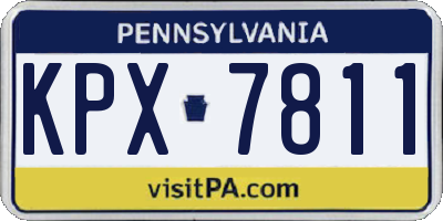 PA license plate KPX7811