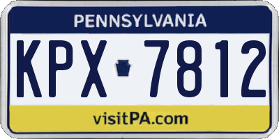PA license plate KPX7812