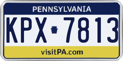 PA license plate KPX7813