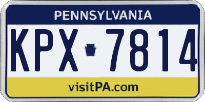 PA license plate KPX7814