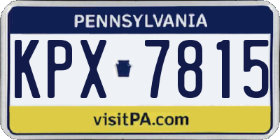 PA license plate KPX7815