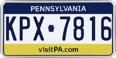 PA license plate KPX7816