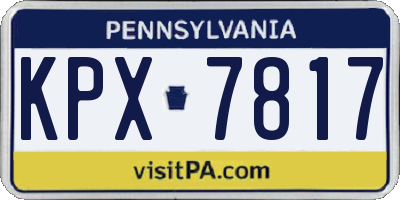 PA license plate KPX7817