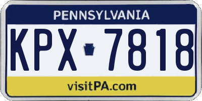 PA license plate KPX7818