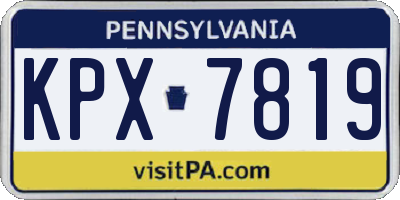 PA license plate KPX7819