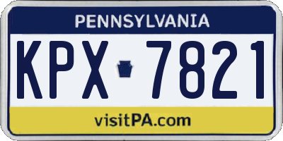 PA license plate KPX7821