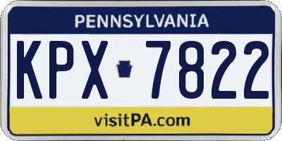 PA license plate KPX7822