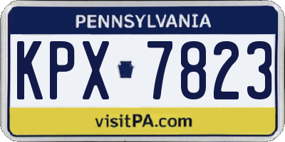 PA license plate KPX7823