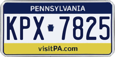 PA license plate KPX7825