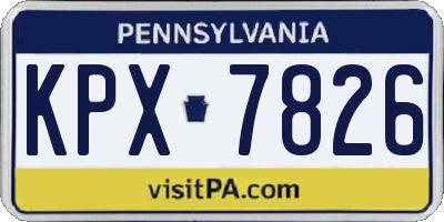 PA license plate KPX7826