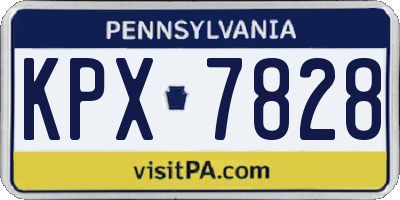 PA license plate KPX7828