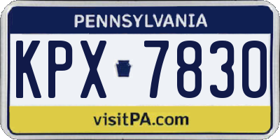 PA license plate KPX7830