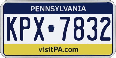 PA license plate KPX7832