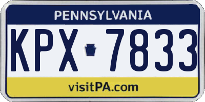 PA license plate KPX7833