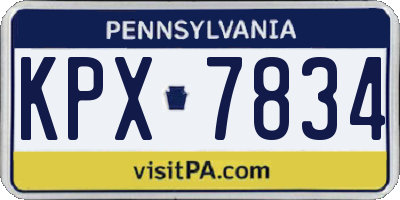 PA license plate KPX7834