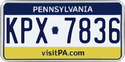 PA license plate KPX7836