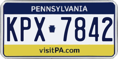 PA license plate KPX7842