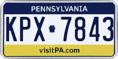 PA license plate KPX7843