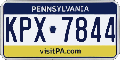 PA license plate KPX7844