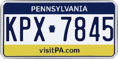 PA license plate KPX7845