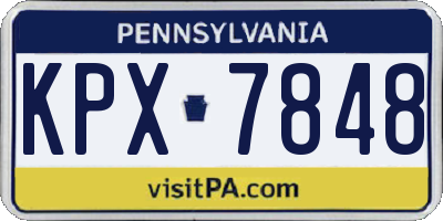 PA license plate KPX7848