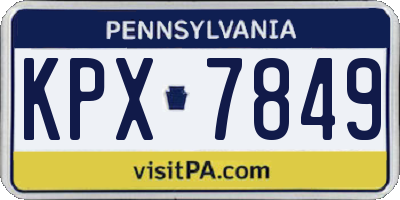 PA license plate KPX7849