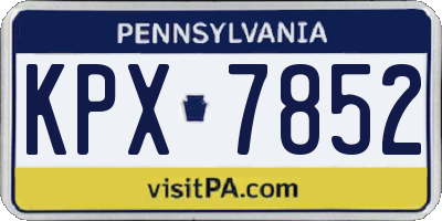 PA license plate KPX7852