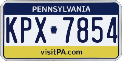 PA license plate KPX7854