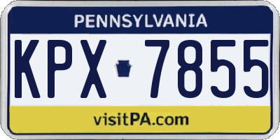 PA license plate KPX7855