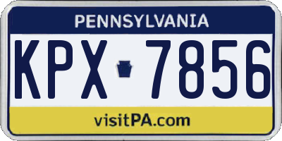 PA license plate KPX7856