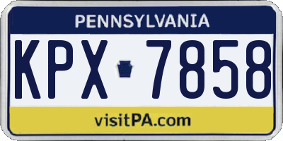 PA license plate KPX7858