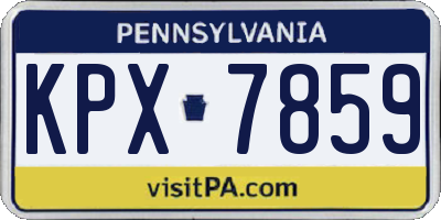 PA license plate KPX7859