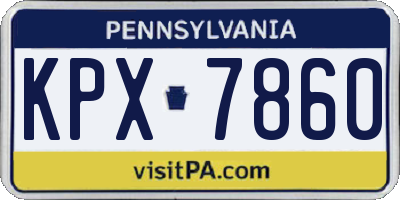 PA license plate KPX7860