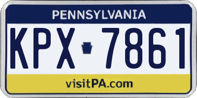 PA license plate KPX7861