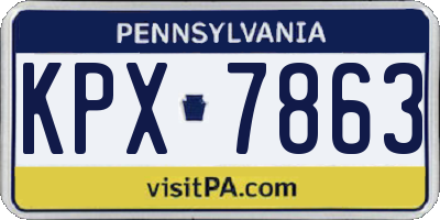 PA license plate KPX7863