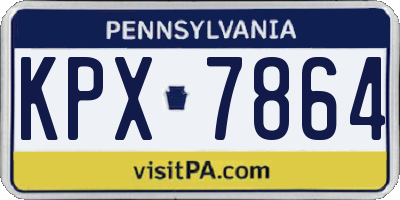 PA license plate KPX7864