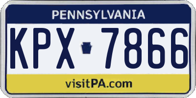 PA license plate KPX7866
